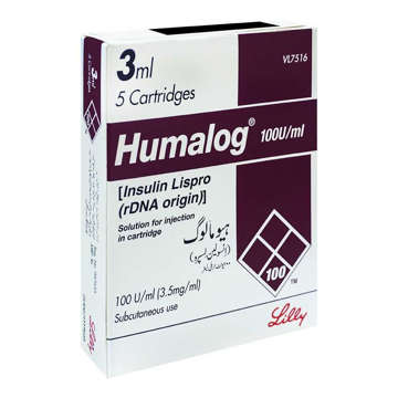 Picture of Humalog 100u/ml Cartridges 3ml 5x1s